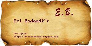 Erl Bodomér névjegykártya